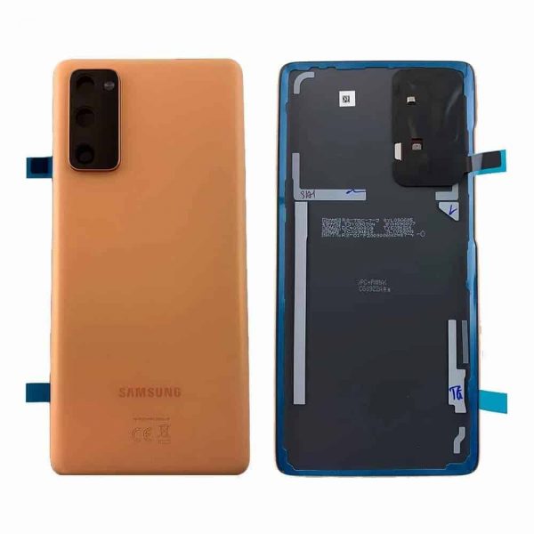 Samsung Galaxy S20 FE Back Panel Glass Door Battery Cover Replacement in India Chennai - Cloud Orange