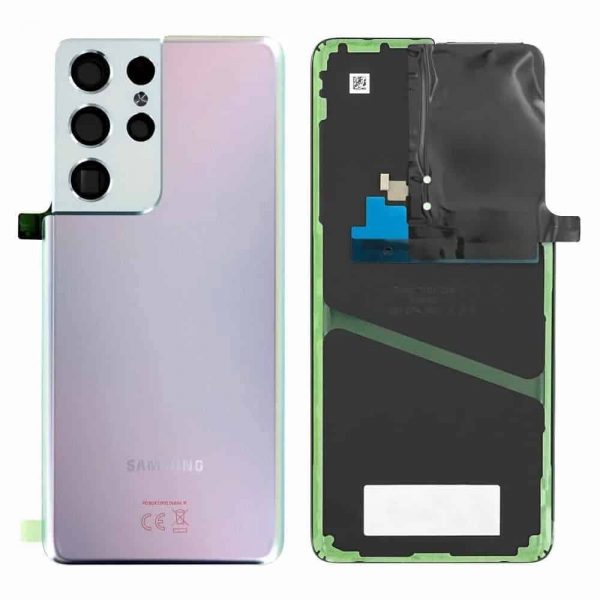 Samsung Galaxy S21 Ultra 5G Back Panel Glass Door Battery Cover Replacement in India Chennai - Phantom Silver