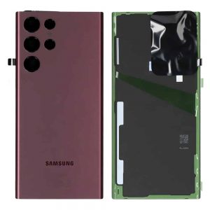 Samsung Galaxy S22 Ultra 5G Back Panel Glass Door Battery Cover Replacement in India Chennai - Burgundy