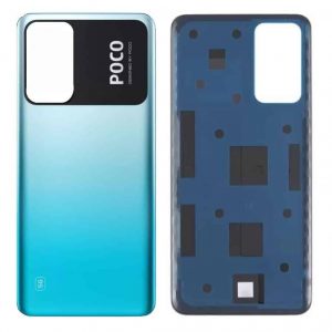 Original POCO M4 Pro 5G Back Panel Glass Door Battery Cover Replacement in India Chennai - Cool Blue