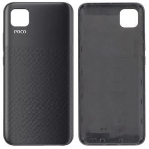 Original Poco C3 Back Panel Glass Door Battery Cover Replacement in India Chennai - Black