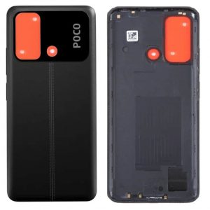 Original Poco C55 Back Panel Glass Door Battery Cover Replacement in India Chennai - Black