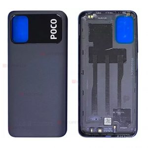 Original Poco M3 Back Panel Glass Door Battery Cover Replacement in India Chennai - Black