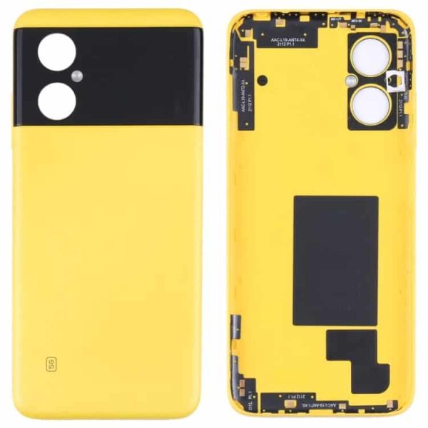 Original Poco M4 5G Back Panel Glass Door Battery Cover Replacement in India Chennai - Yellow